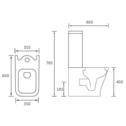 Crest Close Coupled Fully Shrouded WC & Wrapover Soft Close Seat -Burlington Bath Shop Crest CCWC Wrapover Seat LD