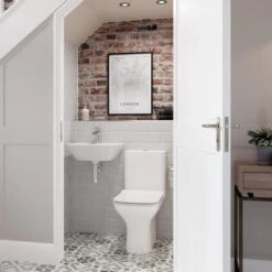 Crest Close Coupled Fully Shrouded WC & Wrapover Soft Close Seat -Burlington Bath Shop Crest CCWC Wrapover Seat Lifestyle 2