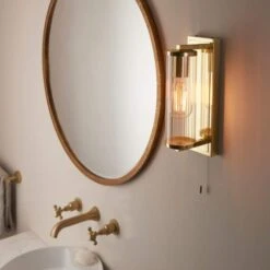 Deshi Wall Light - Brushed Brass -Burlington Bath Shop Deshi Wall Light Brass Lifestyle
