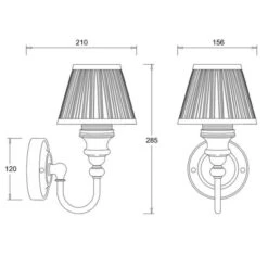 Burlington LED Bathroom Ornate Wall Light With Chrome Base & Silver Chiffon Shade - ELBL25 -Burlington Bath Shop ELBL25 tech