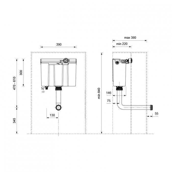 Abacus Easi-Plan Concealed Cistern - Mechanical Flush 4 Abacus Easi-Plan Concealed Cistern - Mechanical Flush - Image 2