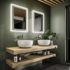 HIB Element 50 LED Ambient Mirror , 700 X 500 -Burlington Bath Shop Element 50 lifestyle