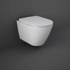 Feeling Matt White Wall Hung Rimless WC Inc Soft Close Seat - RAK Ceramics