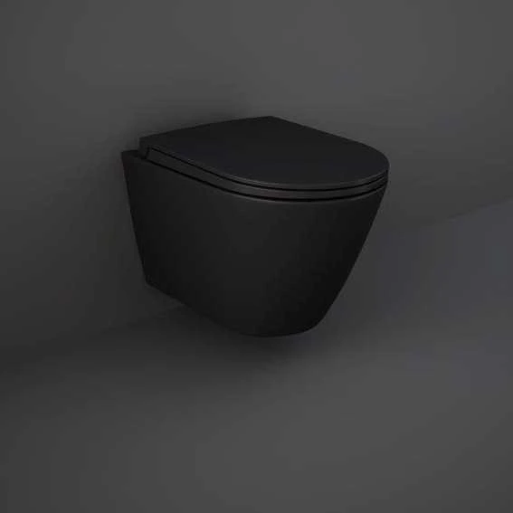 Feeling Matt Black Wall Hung Rimless WC Inc Soft Close Seat - RAK Ceramics 3 Feeling Matt Black Wall Hung Rimless WC Inc Soft Close Seat - RAK Ceramics