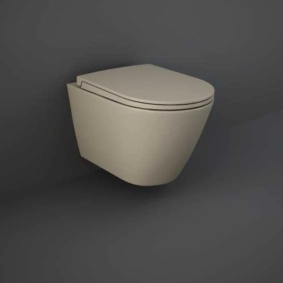 Feeling Matt Cappuccino Wall Hung Rimless WC Inc Soft Close Seat - RAK Ceramics 3 Feeling Matt Cappuccino Wall Hung Rimless WC Inc Soft Close Seat - RAK Ceramics
