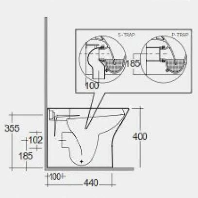 RAK Feeling Matt Black Rimless Back To Wall Toilet & Soft Close Seat 5 RAK Feeling Matt Black Rimless Back To Wall Toilet & Soft Close Seat - Image 3