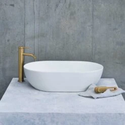 Clearwater Formoso Matt Clear Stone Countertop Basin - 550 X 350 - B1ACSM -Burlington Bath Shop Formoso Basin Matt