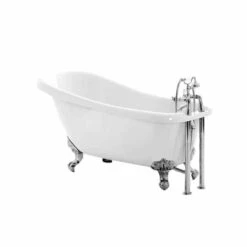 Bourbourg Traditional 1710mm Freestanding Bath Chrome Feet -Burlington Bath Shop Free Standing Bayswater Slipper Bath 1