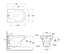 RAK Compact Wall Hung Pan & Seat -Burlington Bath Shop Frontline Compact Wall Hung WC Specification