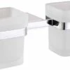 The White Space Double Tumbler And Holder - Chrome 1 The White Space Double Tumbler And Holder - Chrome -Burlington Bath Shop LEG5