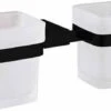 The White Space Double Tumbler And Holder - Black