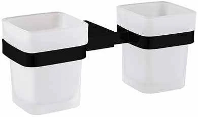 The White Space Double Tumbler And Holder - Black 3 The White Space Double Tumbler And Holder - Black