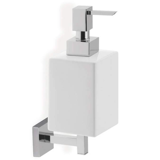 Laplane Wall Mounted Soap Dispenser - Chrome & White 3 Laplane Wall Mounted Soap Dispenser - Chrome & White