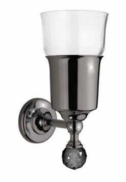 Oriental Crystal Tumbler Holder - Chrome, Gold Or Black Chrome - Origins Living -Burlington Bath Shop MA02C B oriental crystal tumbler holder black chrome