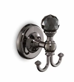 Oriental Crystal Robe Hook - Chrome, Gold Or Black Chrome - Origins Living -Burlington Bath Shop MA08 B oriental crystal robe hook black chrome