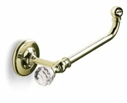 Oriental Crystal Open Toilet Roll Holder - Chrome, Gold Or Black Chrome - Origins Living -Burlington Bath Shop MA20 G oriental crystal open toilet roll holder gold