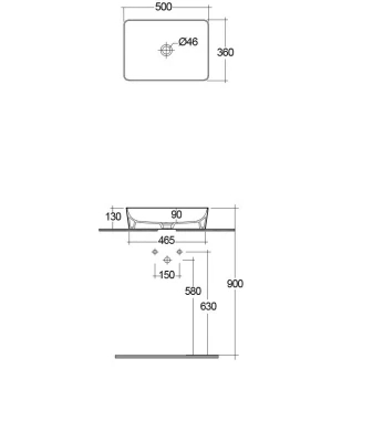 Feeling Rectangle Countertop Basin Matt Black - RAK Ceramics 4 Feeling Rectangle Countertop Basin Matt Black - RAK Ceramics - Image 2