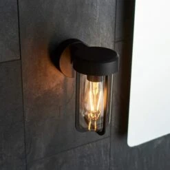 Mandarin Wall Light - Matt Black -Burlington Bath Shop Mandarin Wall Light Black Lifestyle2