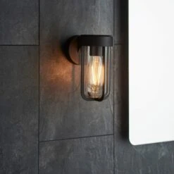 Mandarin Wall Light - Matt Black -Burlington Bath Shop Mandarin Wall Light Black Lifestyle6