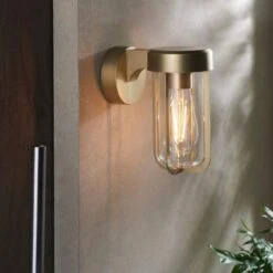 Mandarin Wall Light - Brushed Brass -Burlington Bath Shop Mandarin Wall Light Brass Lifestyle3