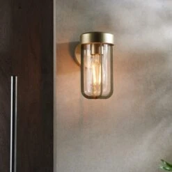 Mandarin Wall Light - Brushed Brass -Burlington Bath Shop Mandarin Wall Light Brass Lifestyle5