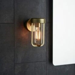Mandarin Wall Light - Brushed Brass -Burlington Bath Shop Mandarin Wall Light Brass Lifestyle7