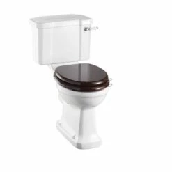 Burlington Rimless Slimline Close Coupled WC & White Ceramic Cistern With Lever P20 C3