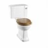 Burlington Close Coupled WC & White Ceramic Cistern With Chrome Push Button P5 C2 -Burlington Bath Shop P5 C2 CO