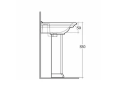 Washington Wash Basin 750 - RAK Ceramics 7 Washington Wash Basin 750 - RAK Ceramics -Burlington Bath Shop Pedestal Technical