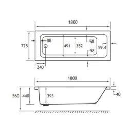 Beaufort Portland 1800 X 725 Beauforte Reinforced Bath -Burlington Bath Shop Portland 1800x725 tech