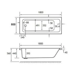 Beaufort Portland 1800 X 800 Beauforte Reinforced Bath -Burlington Bath Shop Portland 1800x800 tech 1