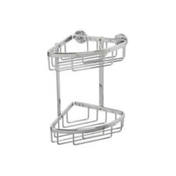 Croydex Premium Two Tier Corner Shower Caddy - 250 X 210 X 155mm - Rust Free