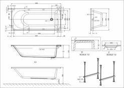 ClearGreen Reuse 1600 X 700mm Reinforced Single Ended Bath 10 ClearGreen Reuse 1600 X 700mm Reinforced Single Ended Bath -Burlington Bath Shop R12