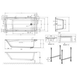 ClearGreen Sustain 1700 X 750mm Reinforced Single Ended Bath -Burlington Bath Shop R6 tech