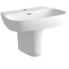 Allier 600x400mm 1TH Basin & Semi Pedestal -Burlington Bath Shop RDBS1751 cutout