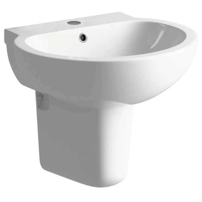 Muscovy 535x490mm 1TH Basin & Semi Pedestal 3 Muscovy 535x490mm 1TH Basin & Semi Pedestal