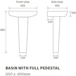 Ankam 4 Piece Set, Rimless Comfort Height Toilet & Basin 10 Ankam 4 Piece Set, Rimless Comfort Height Toilet & Basin -Burlington Bath Shop RDBS1809 technical 1