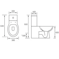 Muscovy Closed Back Close Coupled Toilet & Soft Close Seat -Burlington Bath Shop RDBS1919 tech