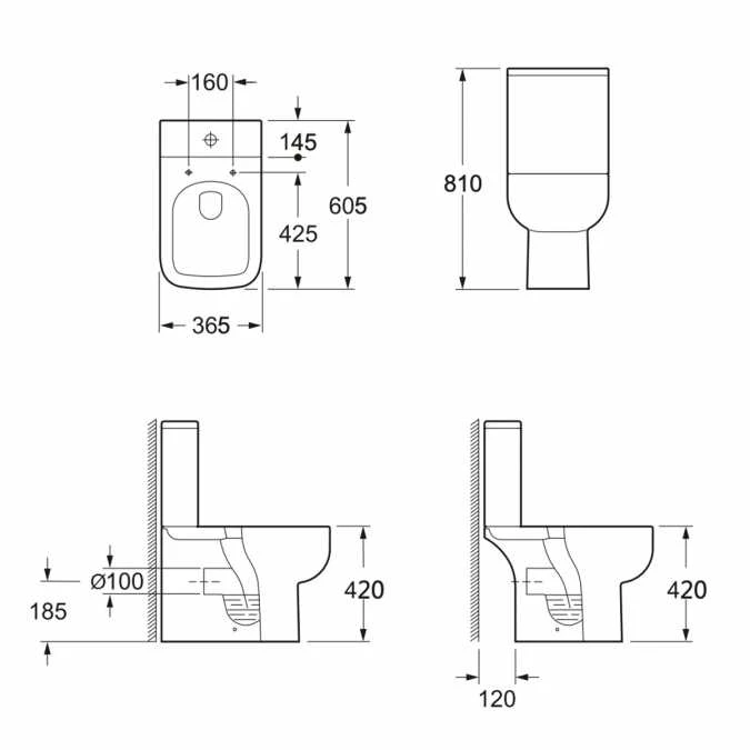 Choices 600 Open Back Close Coupled Toilet & Seat - Scudo 7 Choices 600 Open Back Close Coupled Toilet & Seat - Scudo - Image 5