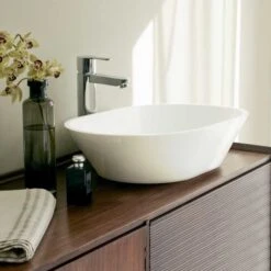 Clearwater Sontuoso Clear Stone Countertop Basin - 550 X 350 - B5ECS -Burlington Bath Shop SONTUOSO BASIN 072