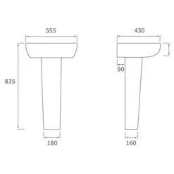 Saxony Bathroom Suite, Basin, Toilet & Double Ended Bath 1700mm -Burlington Bath Shop Saxony basin ped tech 1