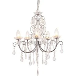 Shetland 5 Arm Chandelier Ceiling Light - Chrome
