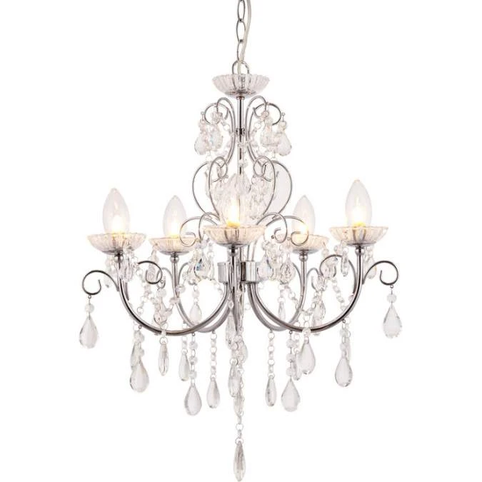 Shetland 5 Arm Chandelier Ceiling Light - Chrome 3 Shetland 5 Arm Chandelier Ceiling Light - Chrome