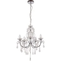Shetland 5 Arm Chandelier Ceiling Light - Chrome 14 Shetland 5 Arm Chandelier Ceiling Light - Chrome -Burlington Bath Shop Shetland Chandelier CO3