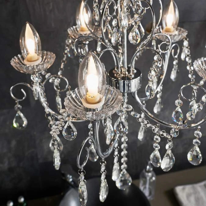 Shetland 5 Arm Chandelier Ceiling Light - Chrome 6 Shetland 5 Arm Chandelier Ceiling Light - Chrome - Image 4