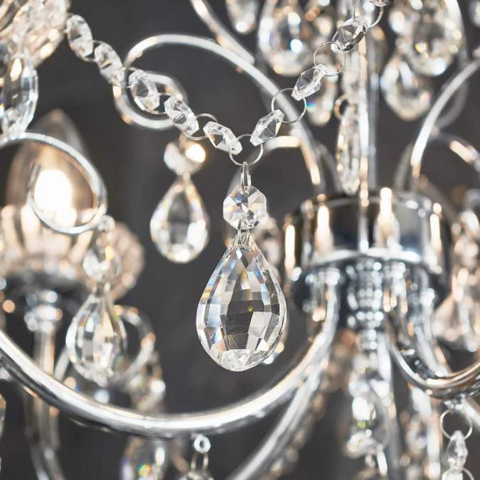 Shetland 5 Arm Chandelier Ceiling Light - Chrome 9 Shetland 5 Arm Chandelier Ceiling Light - Chrome - Image 7