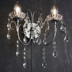 Shetland 2 Arm Chandelier Wall Light - Chrome -Burlington Bath Shop Shetland Wall Chandelier Lifestyle2
