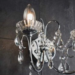 Shetland 2 Arm Chandelier Wall Light - Chrome -Burlington Bath Shop Shetland Wall Chandelier Lifestyle3