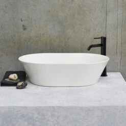 Clearwater Sontuoso Clear Stone Countertop Basin - 550 X 350 - B5ECS -Burlington Bath Shop Sontuoso basin