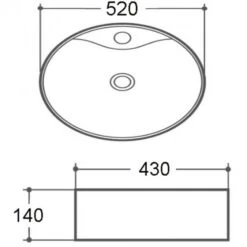 Synergy Ovit 520mm Countertop Basin -Burlington Bath Shop Synergy Ovit Countertop Basin Sizes